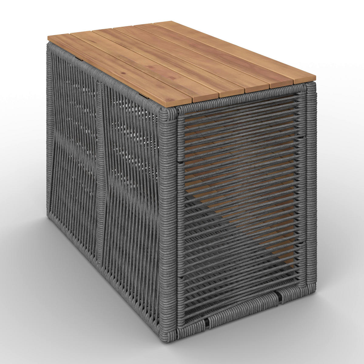 LOUNGEGARNITUR Marilou Grau Outdoorgewebe/Kunststoff/Holz - Grau, Holz