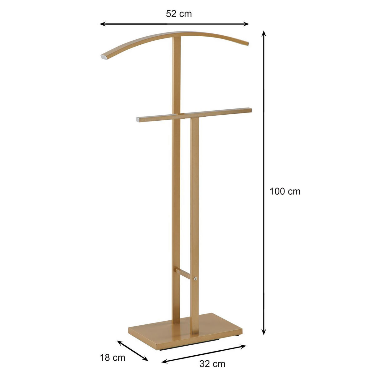 HERRENDIENER SCOTT - Goldfarben, Metall (40/100/20cm) - IDIMEX