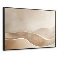 LEINWAND Bilder mit Rahmen - Beige - Natur - Abstrakt - Modern - 90x60 - Beige, Textil (90/60cm) - MuchoWow