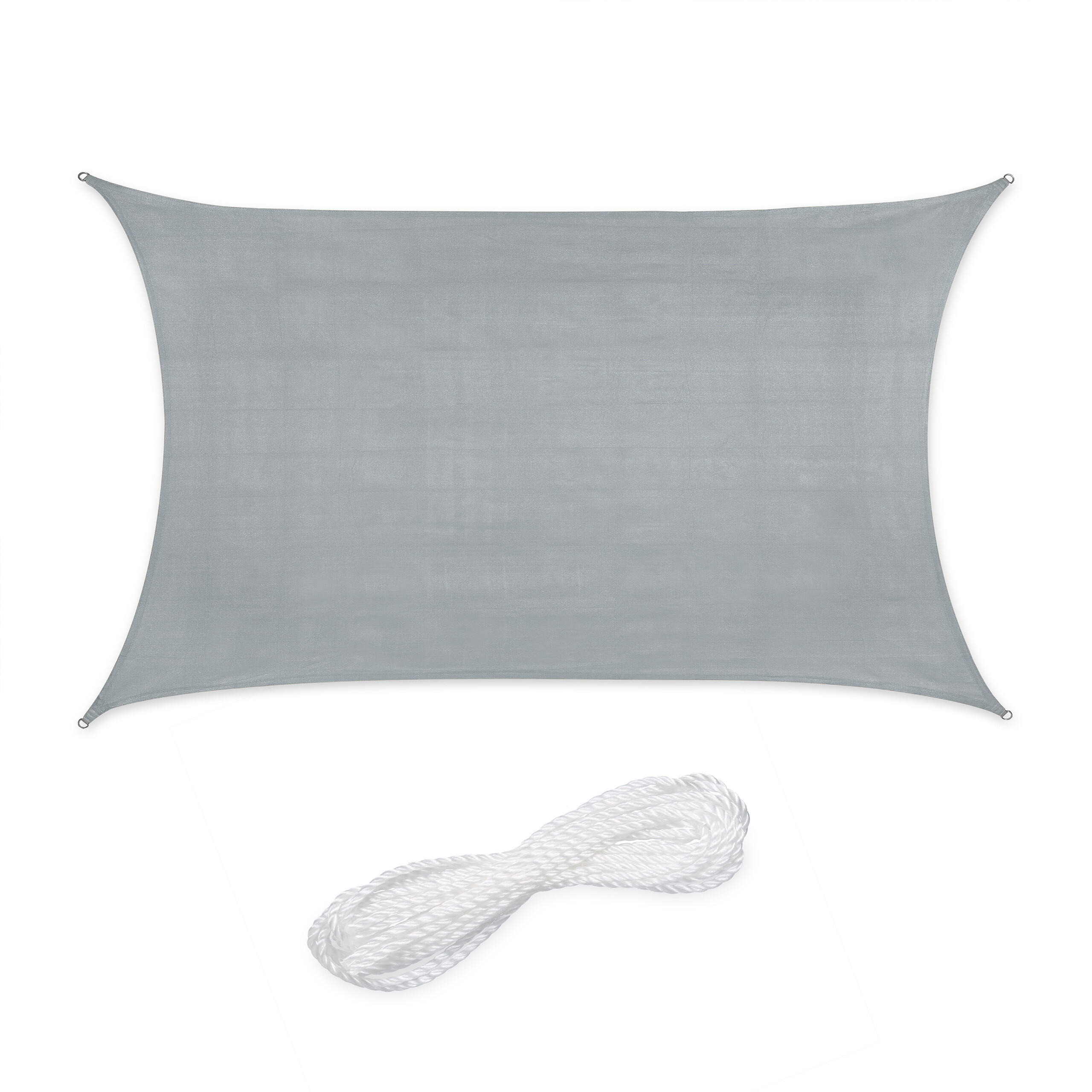 Relaxdays SLUNEČNÍ PLACHTA Světle šedá obdélníková HDPE UV ochrana 2x3 m