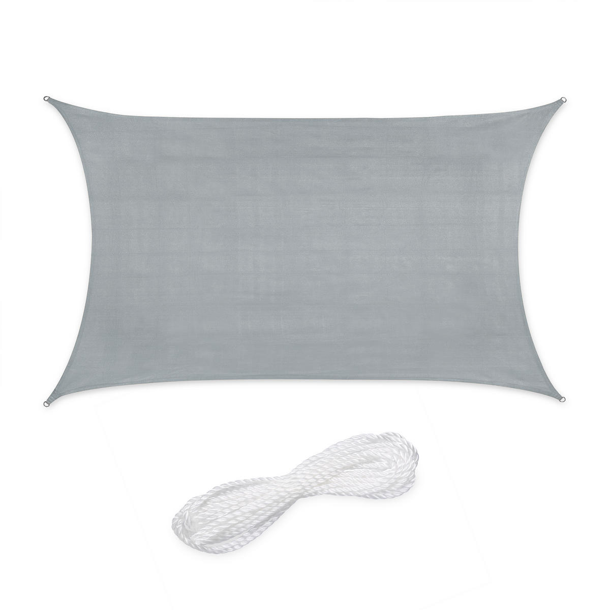 SONNENSEGEL - Grau, Kunststoff/Metall (300/200cm) - Relaxdays