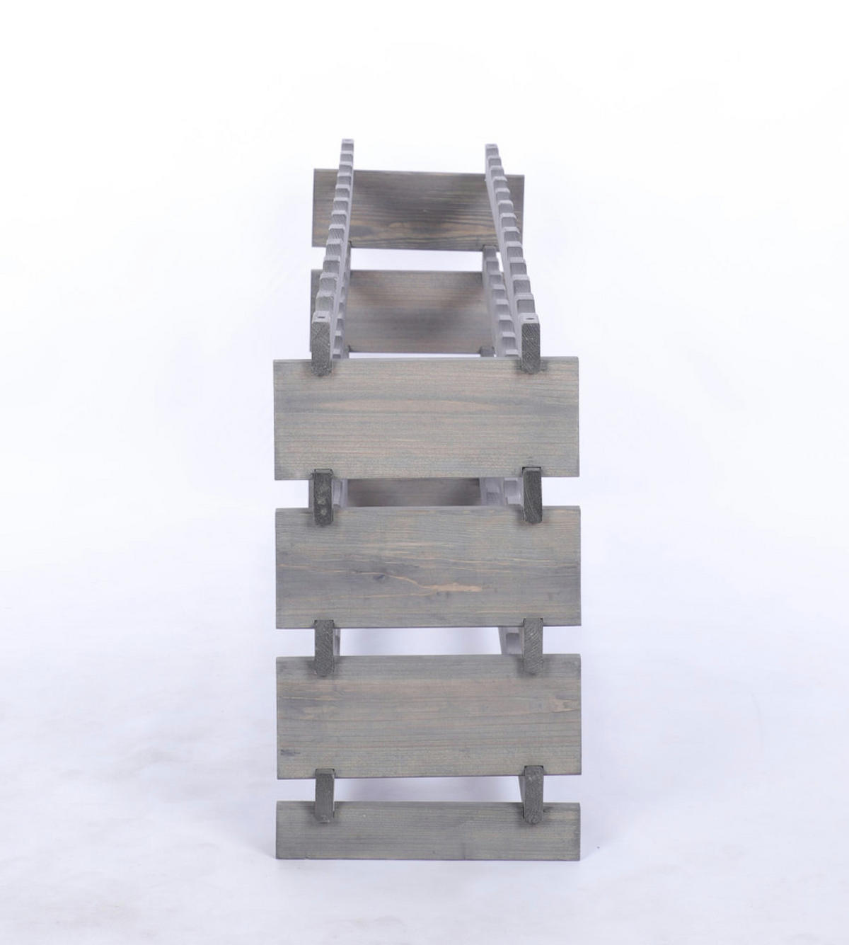 WEINREGAL VINOTECA FLEX PRO HxBxT 51x123x28cm 48 Flaschen auf 4 Ebenen Grau - Grau, Holz (123/51/28cm) - PROREGAL