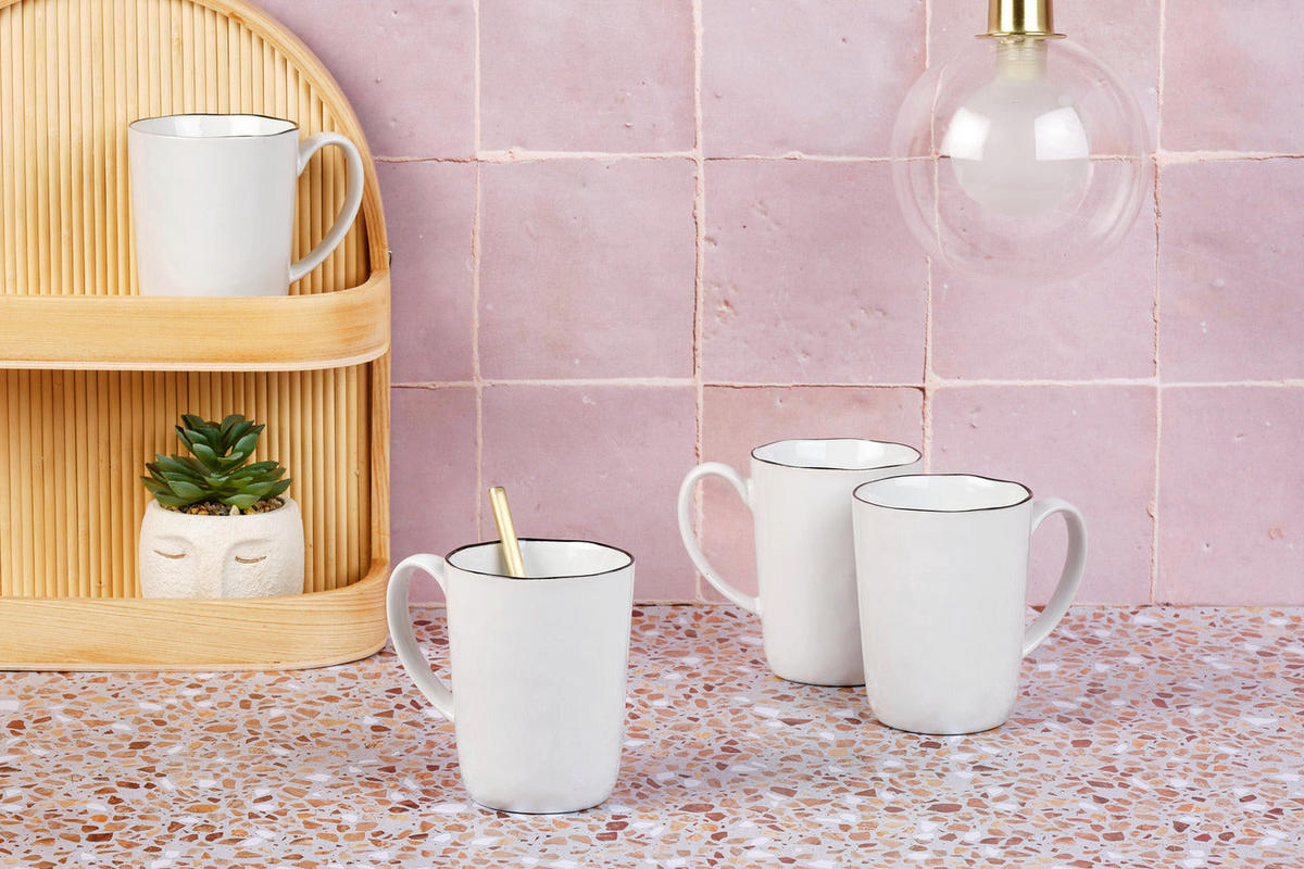 BECHER Pure 400ml - 4er-Set - Schneeweiß - Weiß, Keramik (0.4L) - Björn