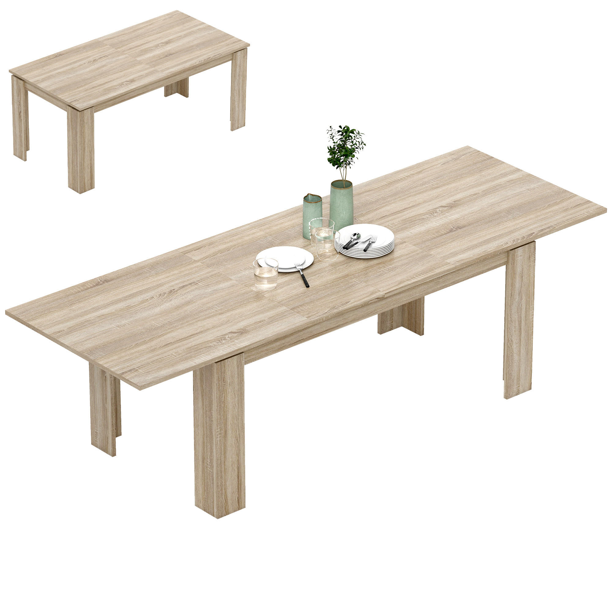 ESSTISCH Eiche 1 Stück - Beige, Kunststoff (260/90/76.6cm) - GiPP