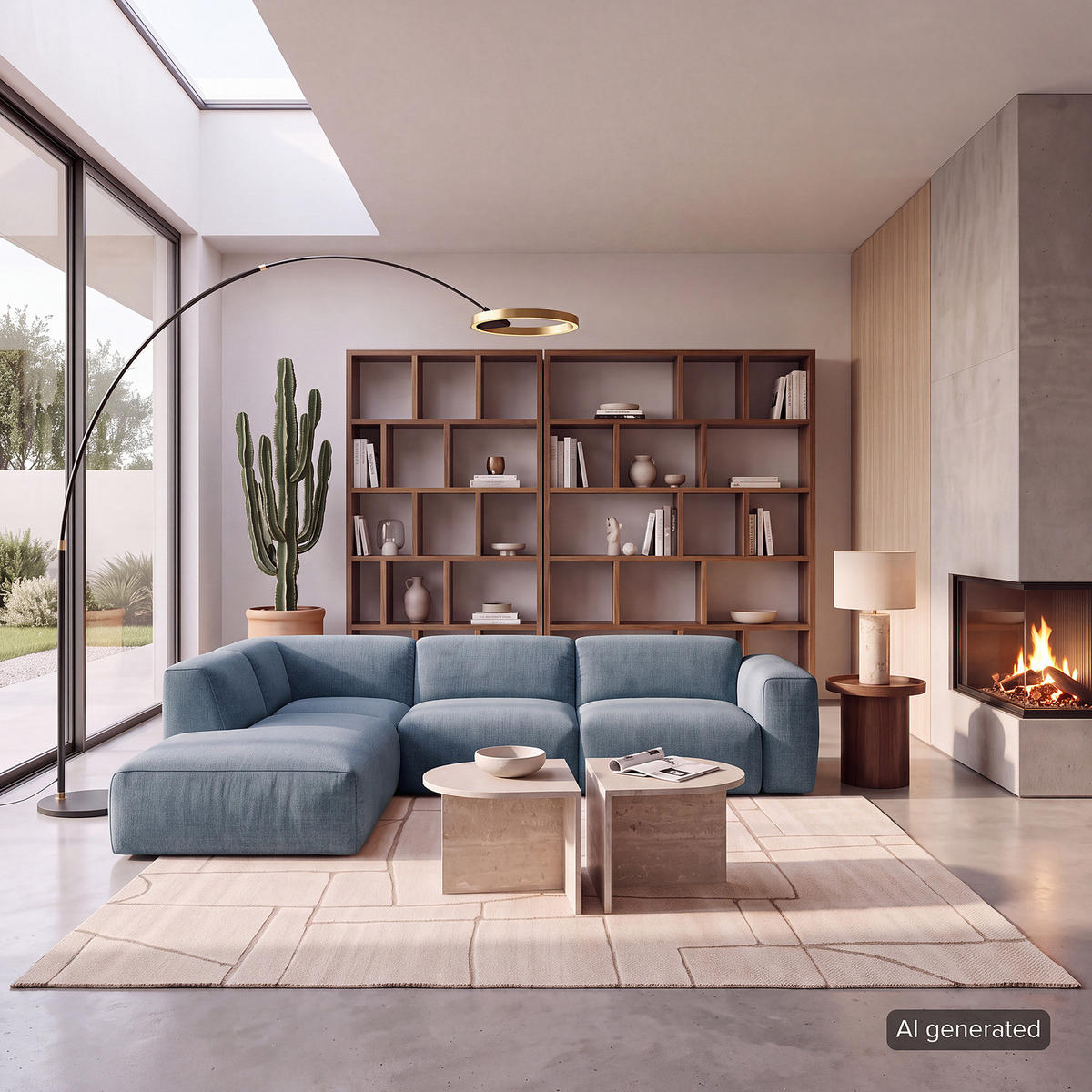 3-SITZER ECKSOFA mit Recamiere - Blaugrau/Schwarz, Kunststoff/Textil (295/231cm) - home24