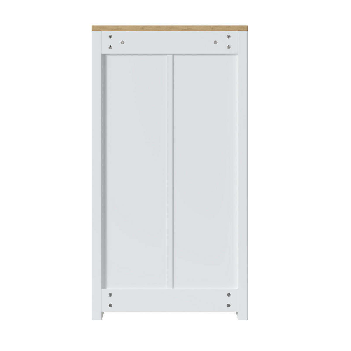 SCHUHKIPPER Weiß Holzoptik 2 Klappen Schublade Modern - Weiß, Holzwerkstoff (50/95/25cm) - FLIEKS