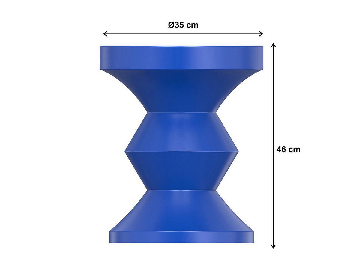 BEISTELLTISCH aus Metall - Blau - ZOLIMI - Blau, Metall (35.5/35.5/46cm) - Vente-Unique