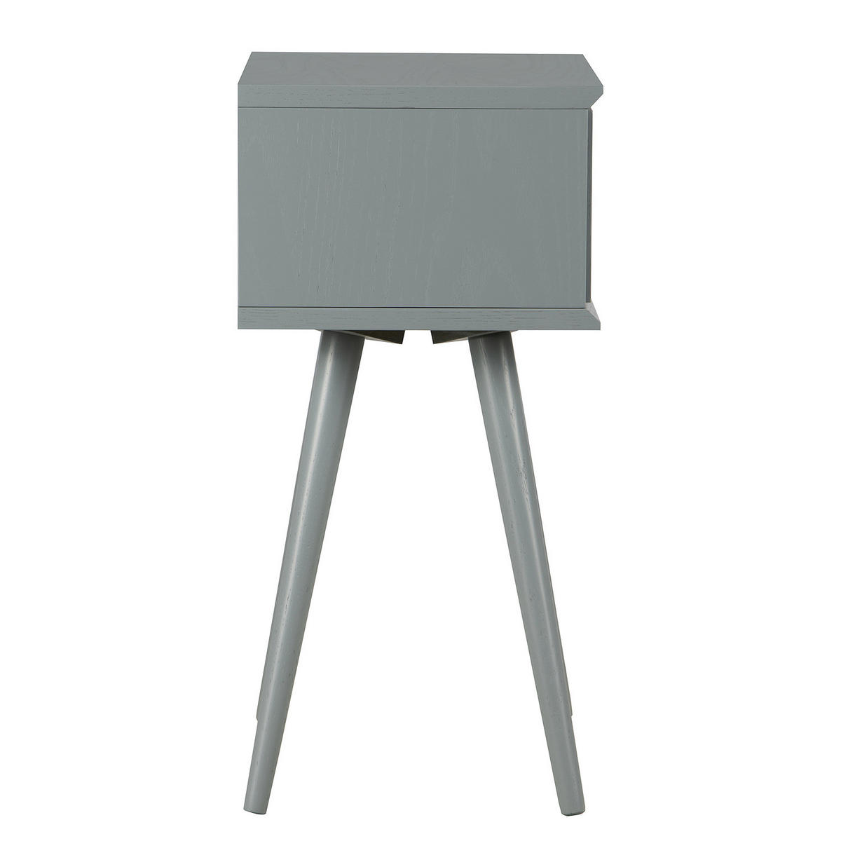 NACHTTISCH - Teilmassivholz - Eiche - Grau, Eichenholz/Holz (40/61/30cm) - home24