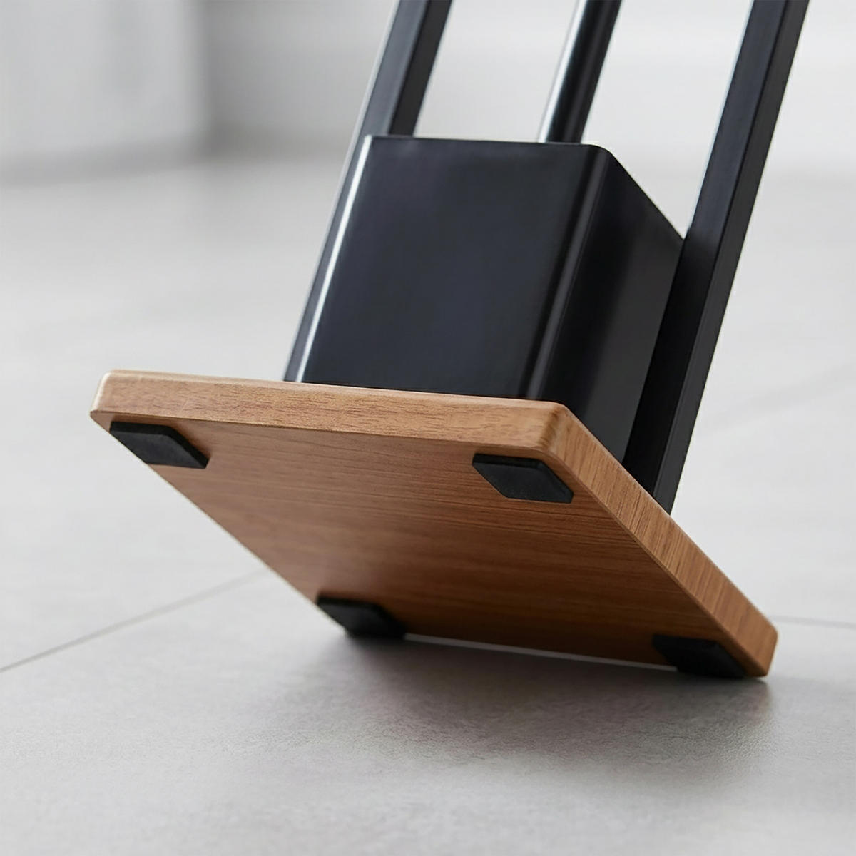 WC-GARNITUR Schwarz Holzoptik - Schwarz, Holzwerkstoff/Kunststoff (18.5/78/18.5cm) - Relaxdays