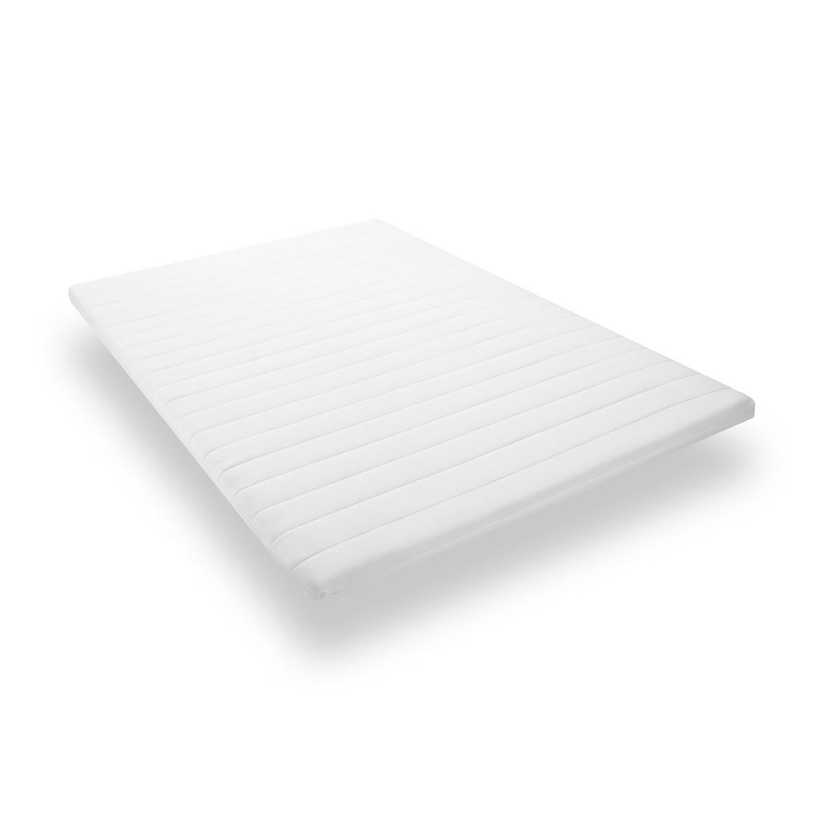 ERGONOMISCHER Topper 90x200 - Matratzenauflage aus Kaltschaum - Atmungsaktiv, bequem, Höhe 5cm - Weiß, Textil (200/90cm) - Sleepneo