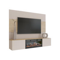 WOHNWAND Deromi III mit Kamin - Beige, Holzwerkstoff (180/150/38cm) - MIRJAN24