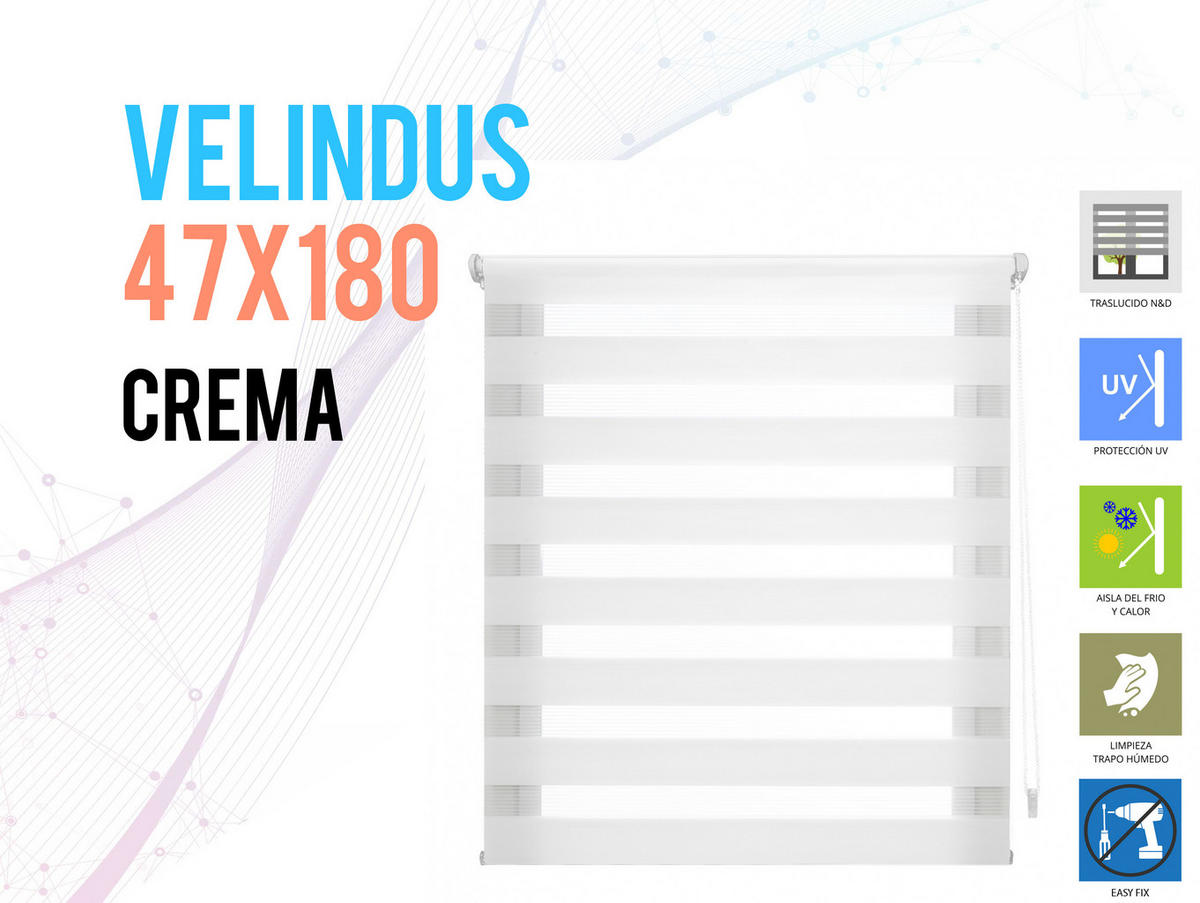 ROLLO Polyester Transluzent Cream 47x180 - Creme, Textil (47/180/1cm) - Purline