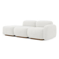 3-SITZER SOFA Links Bouclé Stoff Weiß - Weiß/Braun, Holz/Textil (258/73/95cm) - Makamii