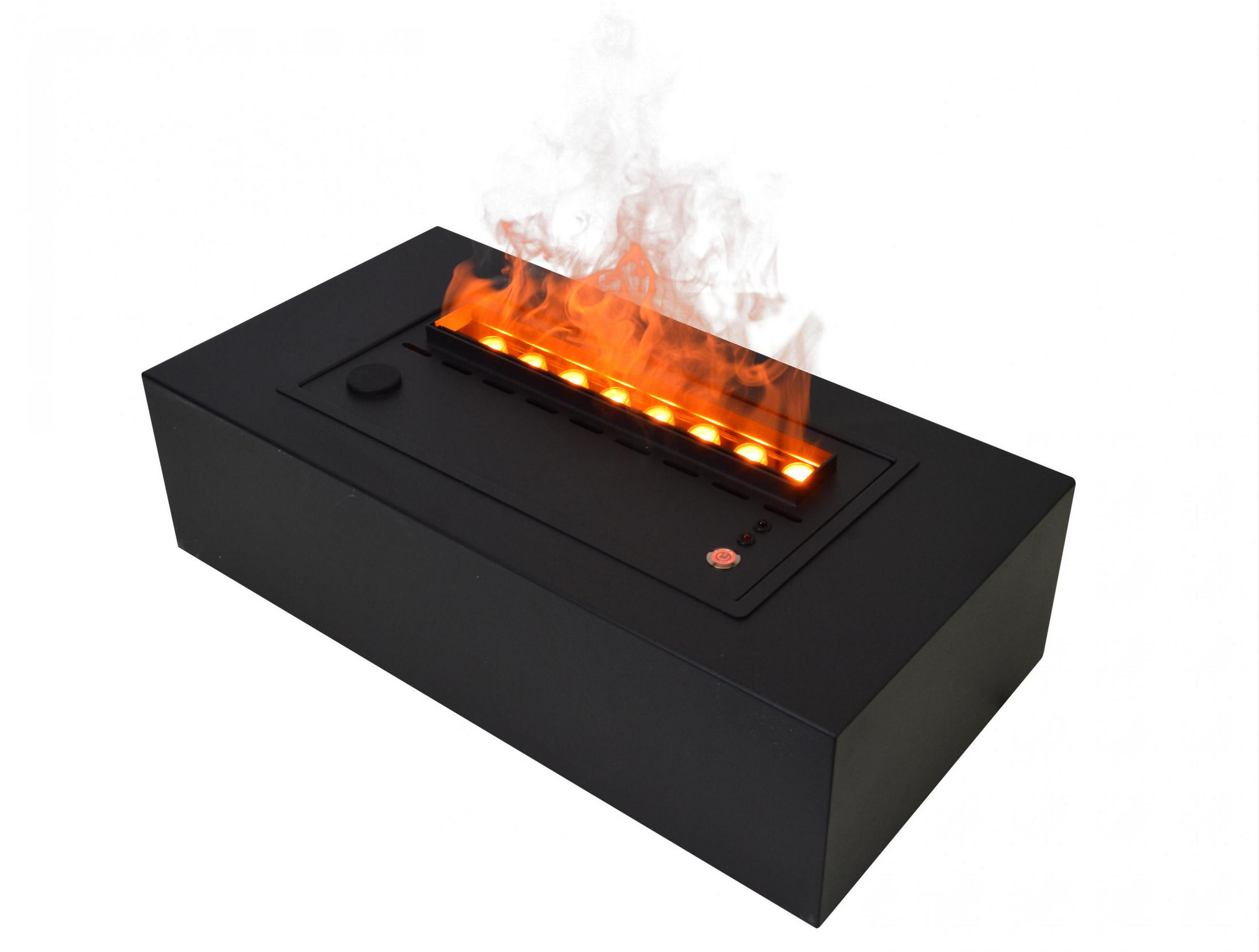 WASSERKAMIN zur Dekoration Schwarz Tischmodell inklusive 1.5 L Tank - Schwarz, Metall (51/26/15cm) - Purline