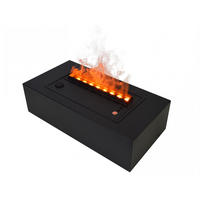 WASSERKAMIN zur Dekoration Schwarz Tischmodell inklusive 1.5 L Tank - Schwarz, Metall (51/26/15cm) - Purline