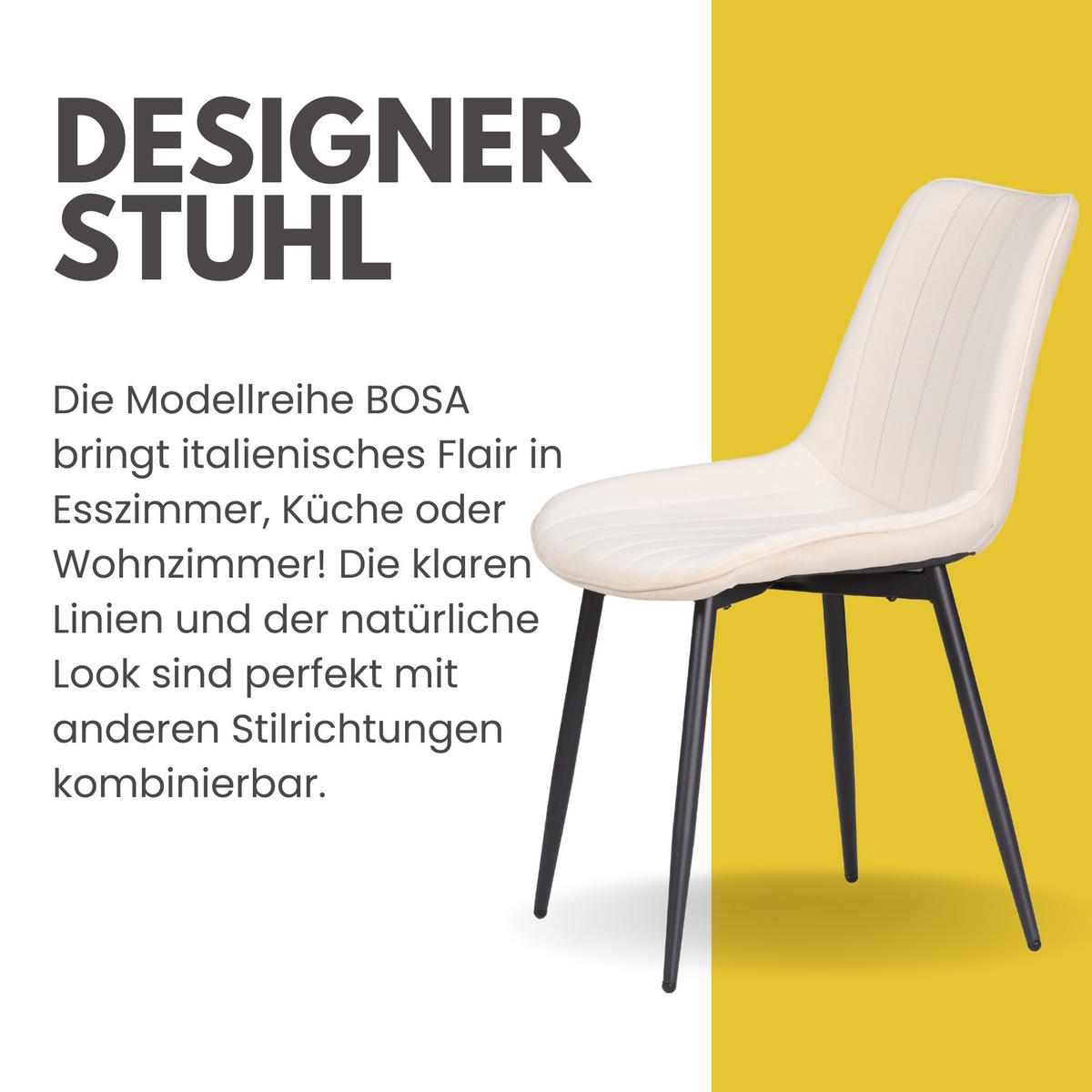 ESSZIMMERSTUHL Bosa 2er Set Beige - Beige, Textil (58/81.5/47cm) - Albatros