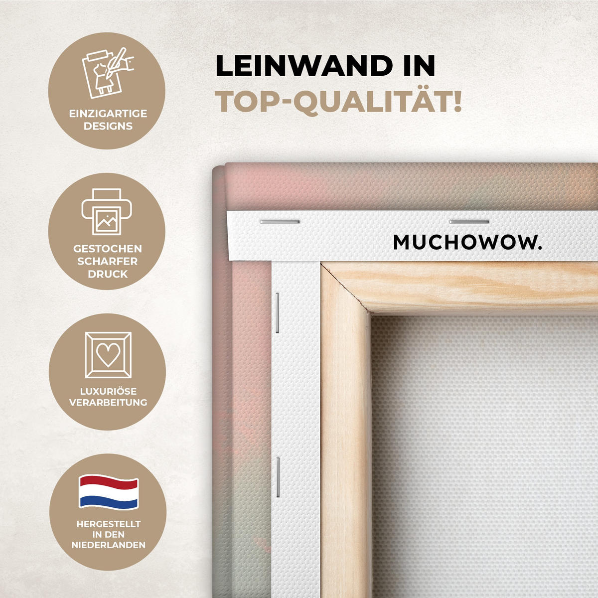 LEINWANDBILD Rotkehlchen - Zierpflanze - Blütenzweig 30x40 cm - Hellrosa, Textil (30/40cm) - MuchoWow