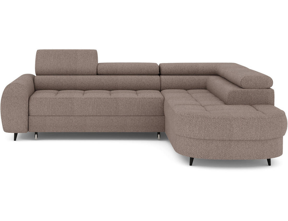 ECKSOFA Vesteria mit Schlaffunktion und Bettkasten – Modernes Design, verstellbare Kopfstützen und hoher Sitzkomfort - Braun, Kunststoff (279/72cm) - Wohnideebilder