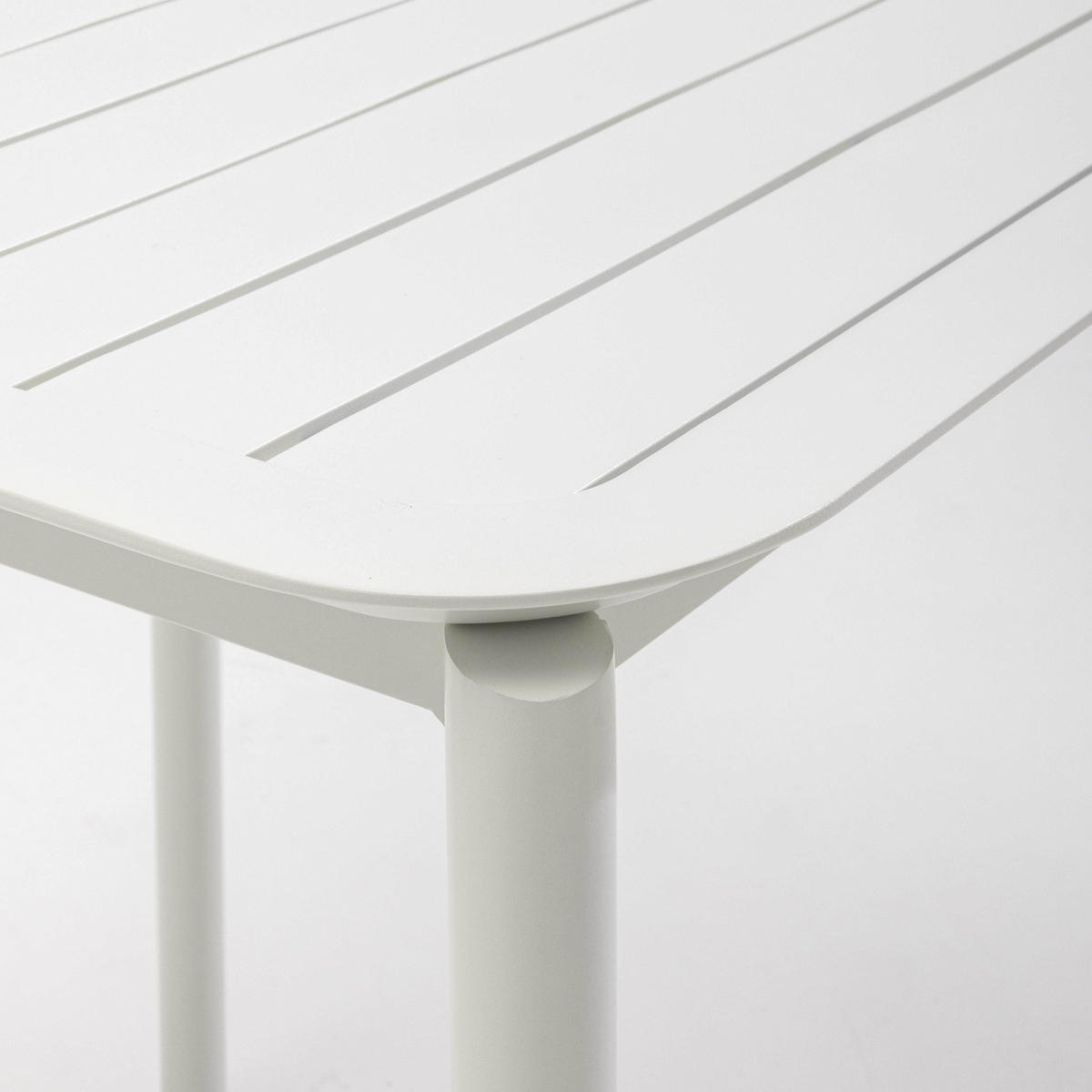 GARTENTISCH quadratisch, Weiß - Weiß, Metall (70/70/75cm) - Oviala