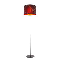 LED STEHLEUCHTE BEMMO Schwarz Gold - Schwarz, Metall (38/38/151cm) - Globo Lighting