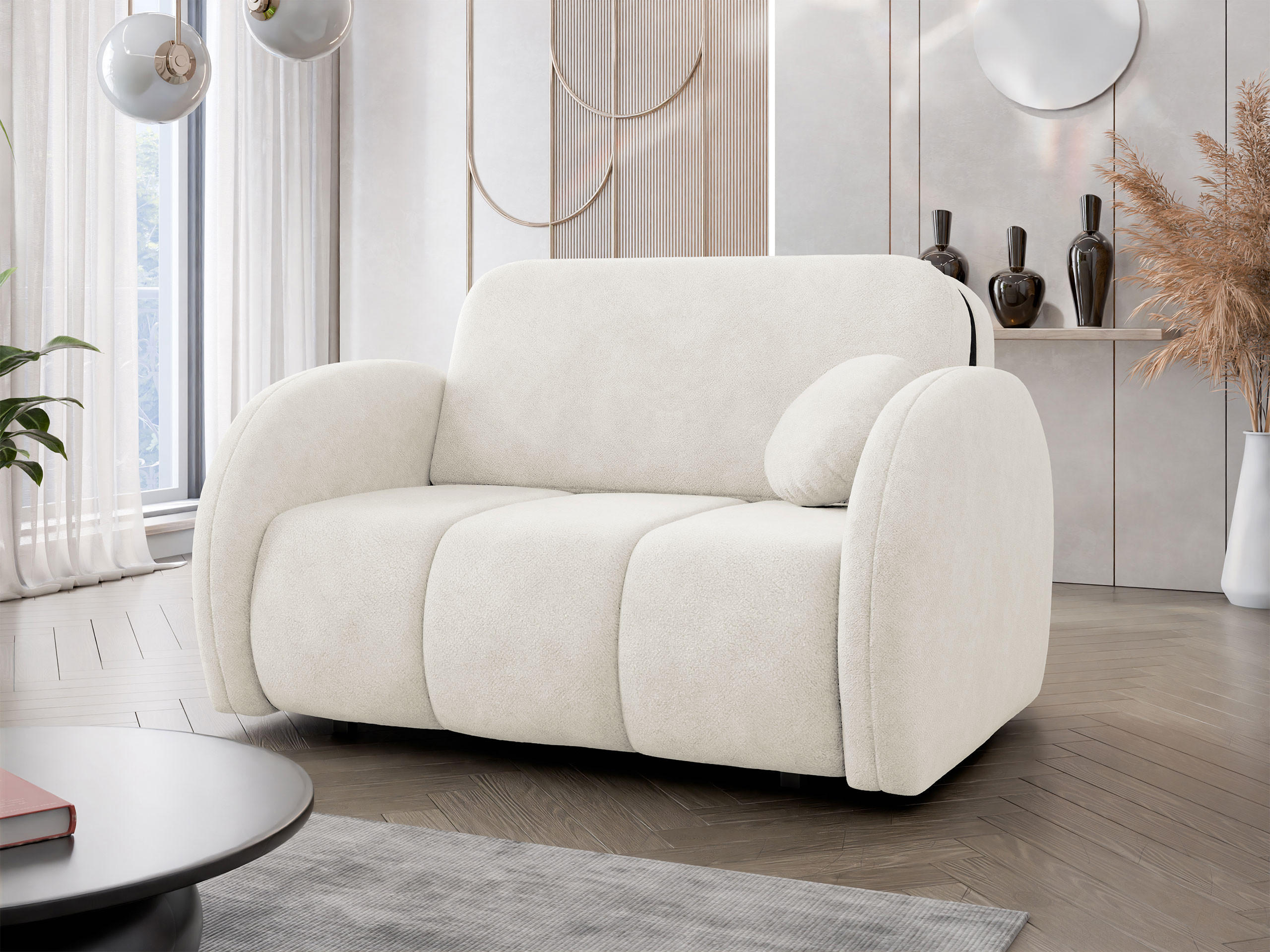SCHLAFSOFA Viva Comfy II - Creme/Schwarz, Holz/Textil (132/85/103cm) - MIRJAN24