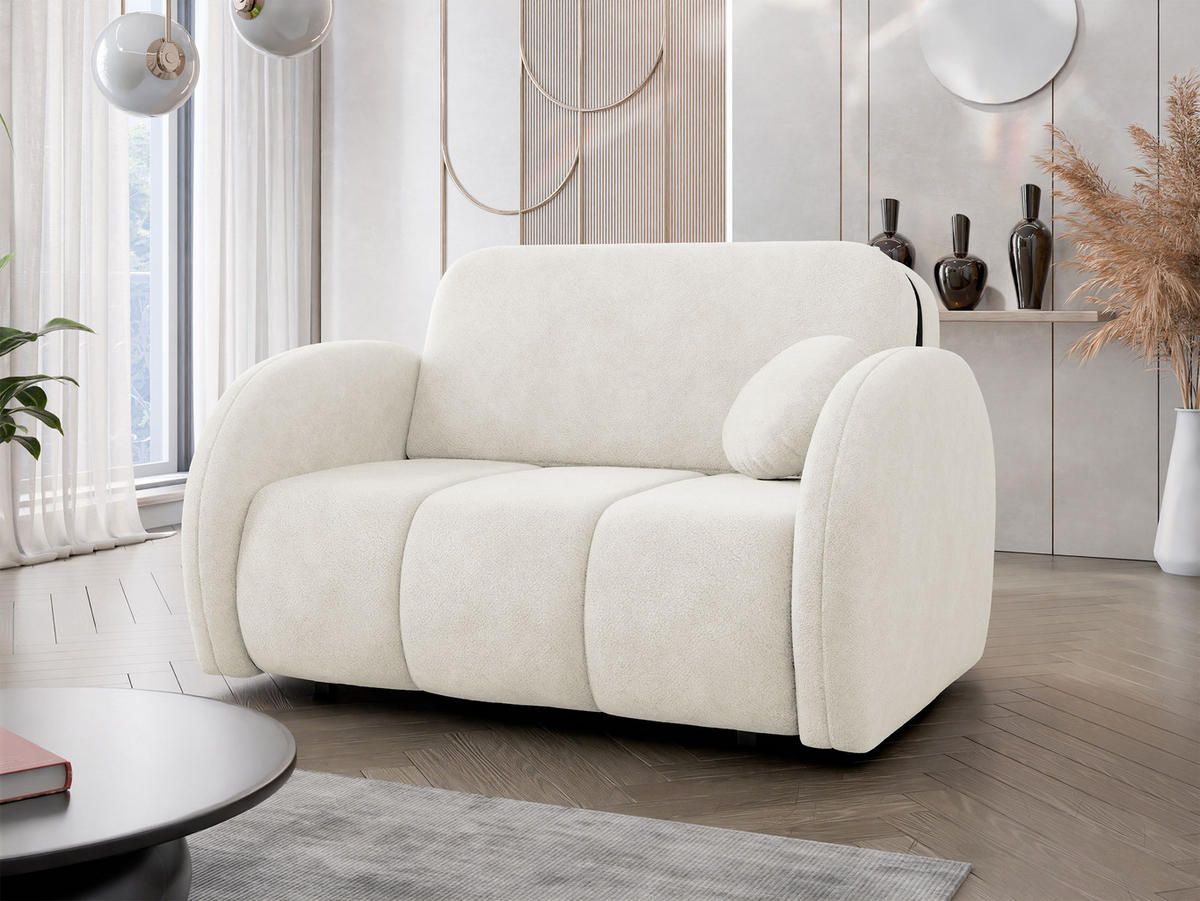 SCHLAFSOFA Viva Comfy II - Creme/Schwarz, Holz/Textil (132/85/103cm) - MIRJAN24