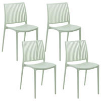 GARTENSTUHL 4er-Set Hellgrün Illumani - Hellgrün, Kunststoff (42/80/48cm) - Beliani