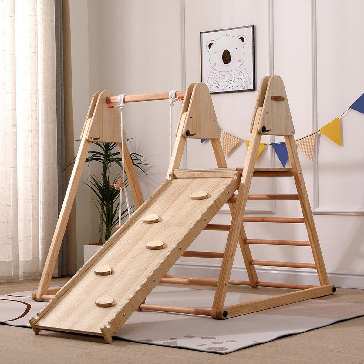 KLETTERGERÜST IDA - Naturfarben, Holz (112/115.5/182cm) - Home Deluxe