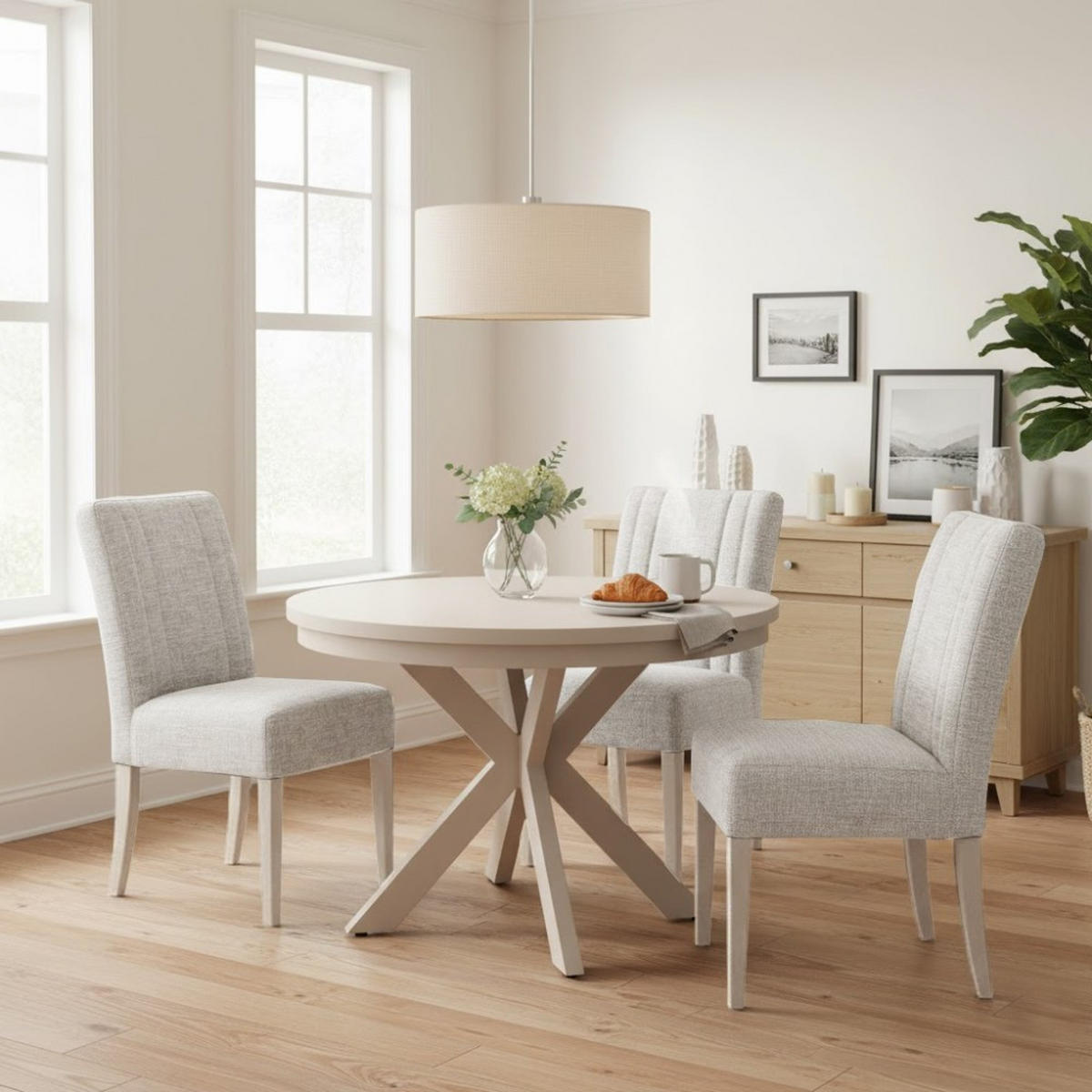 STUHL FREYA mit kaschmirfarbenen Holzbeinen, Polsterstuhl, Beige - Kaschmir/Beige, Holz (47/94/42cm) - Beautysofa