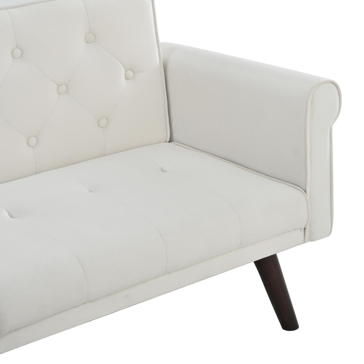 SCHLAFSOFA aus Leinen mit verstellbarer Rückenlehne, beige - Beige, Textil (89/70/164cm) - Luhomfu
