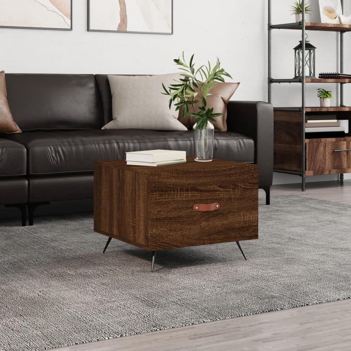 COUCHTISCH Braun Eichen-Optik 50x50x40 cm Holzwerkstoff - Braun, Holzwerkstoff (50/50/40cm) - furnicato