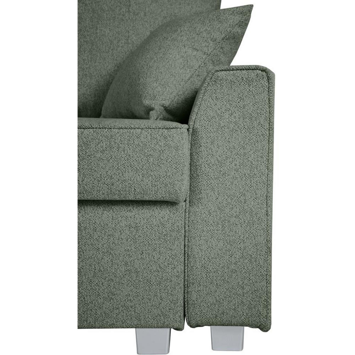 ECKSCHLAFSOFA Teramo grün - Schwarz/Grün, Kunststoff/Textil (235/150cm) - Beautysofa