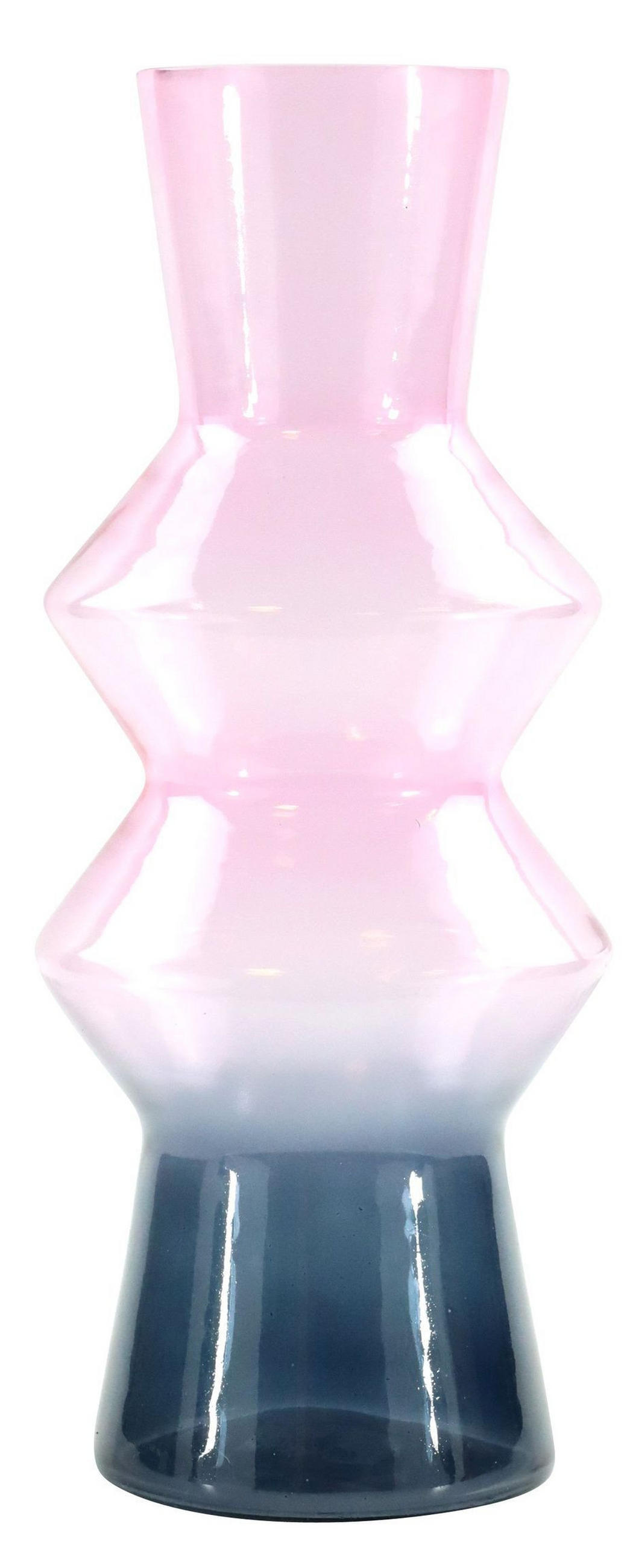 VASE Multicolor dunkelblau-rosa - Rosa, Glas (31cm) - FURNARO