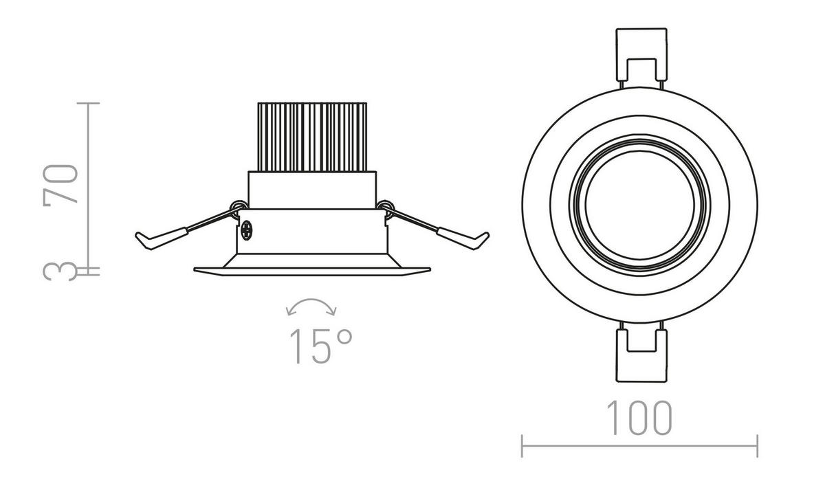 EINBAULEUCHTE SPARKLE Schwarzchrom 5 W - Schwarz, Metall (10/10/10cm) - Rendl