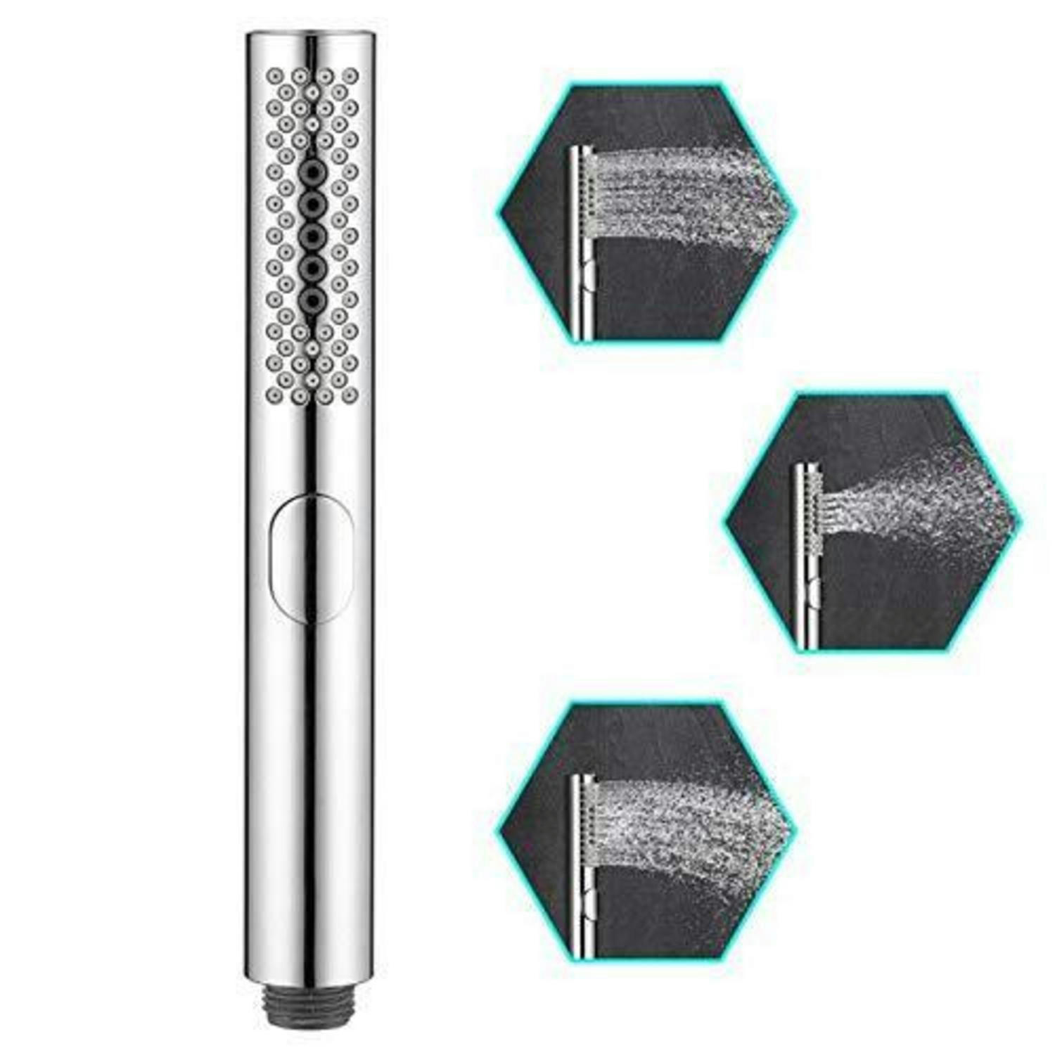 HANDBRAUSE mit 3 Funktionen Chrom ABS-Körper - Silberfarben, Kunststoff (3/12.7/22cm)