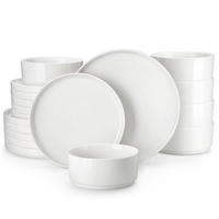 KOMBISERVICE 16-teilig Speiseteller-Set für 4Personen - Weiß, Keramik (26/2.3/26cm) - Kaket