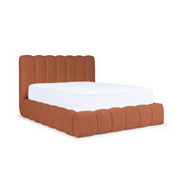 POLSTERBETT CHLOE mit Bettkasten 180x200,Doppelbett mit Stauraum und Lattenrost,Boxspringbett-Optik,ohne Matratze,Schlafzimmer-Orange - Orange, Holz (180/200cm) - Furnistar