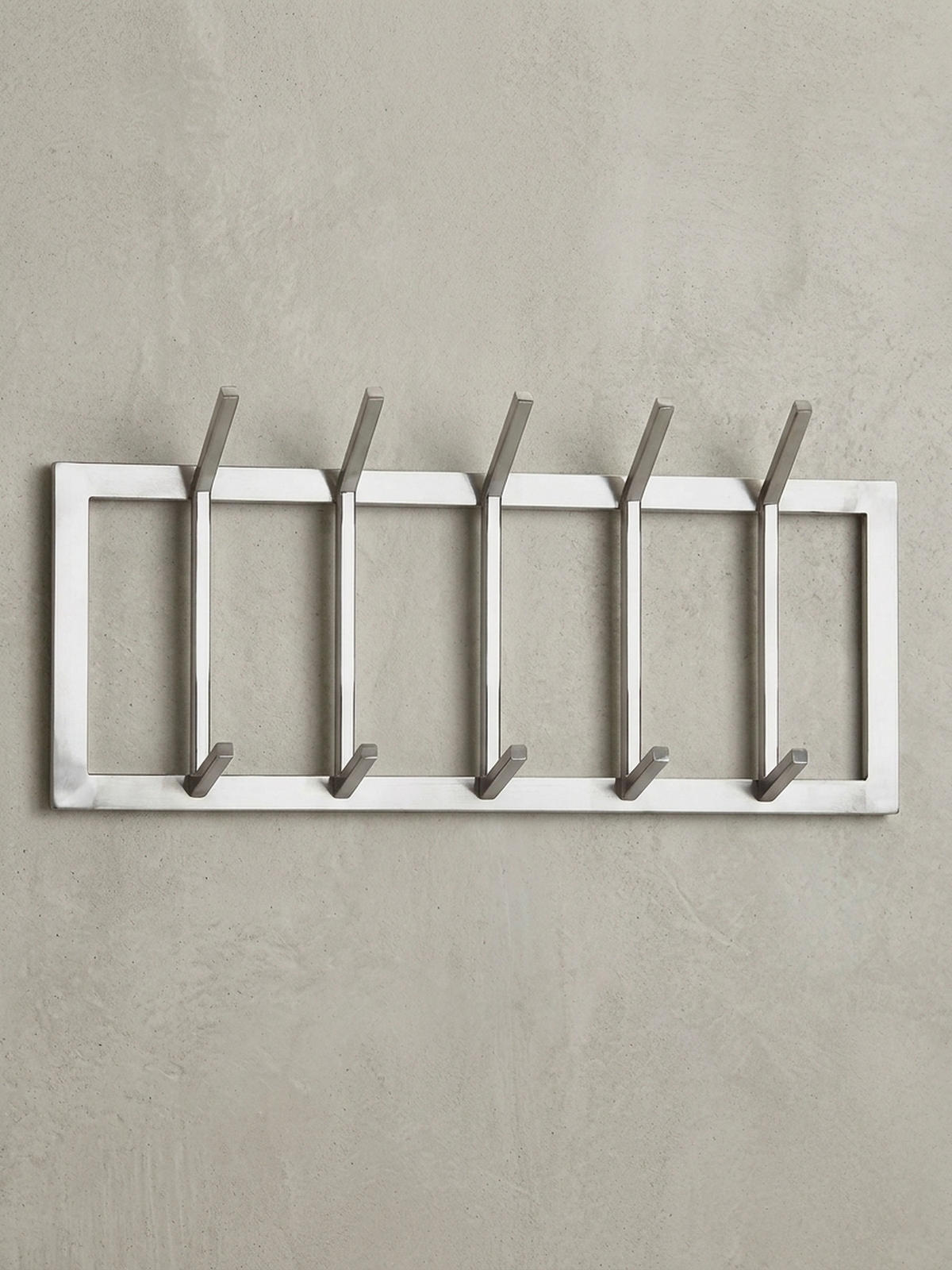 WANDGARDEROBE Metall Silber Modern mit 10 Haken - Silberfarben, Metall (65/30/10cm) - KADIMA DESIGN