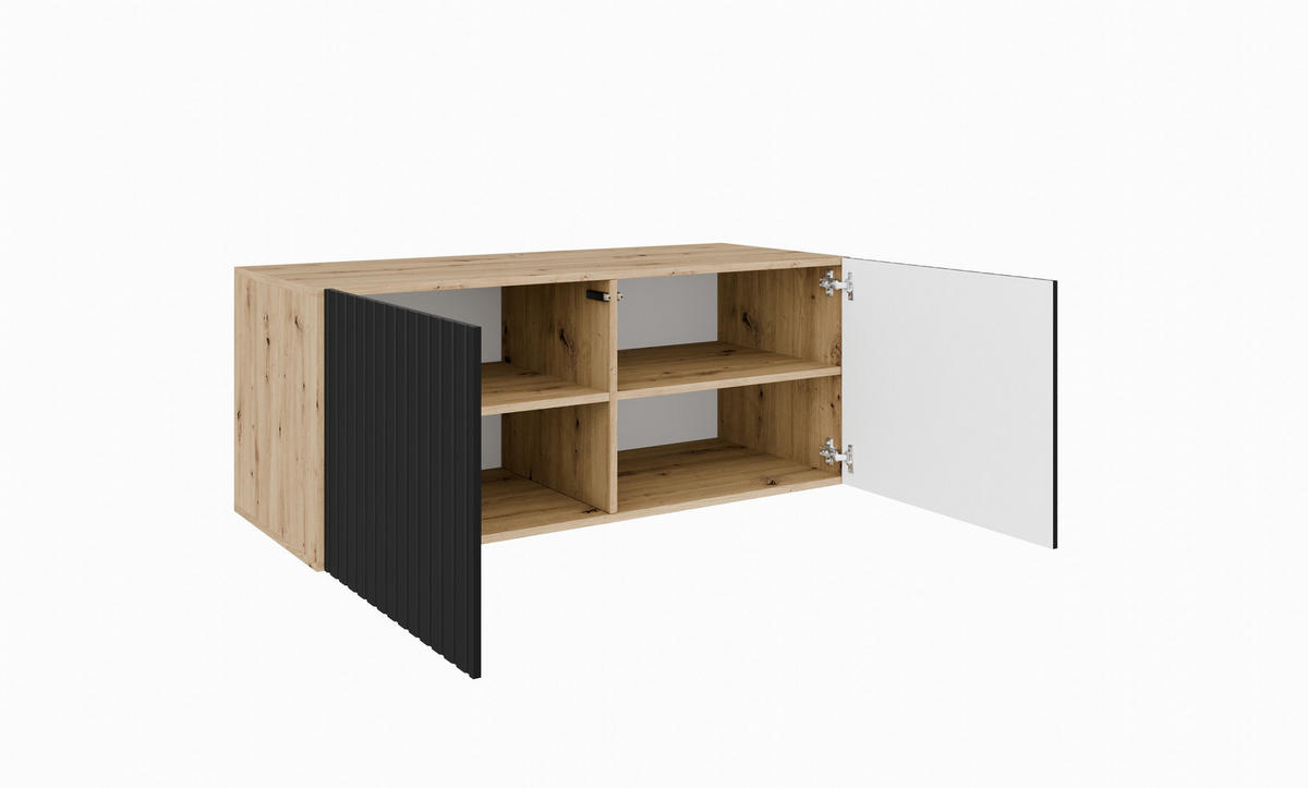 TV-SCHRANK MIO - Schwarz/Eiche Artisan, Holzwerkstoff (100/41/40cm) - Meblini