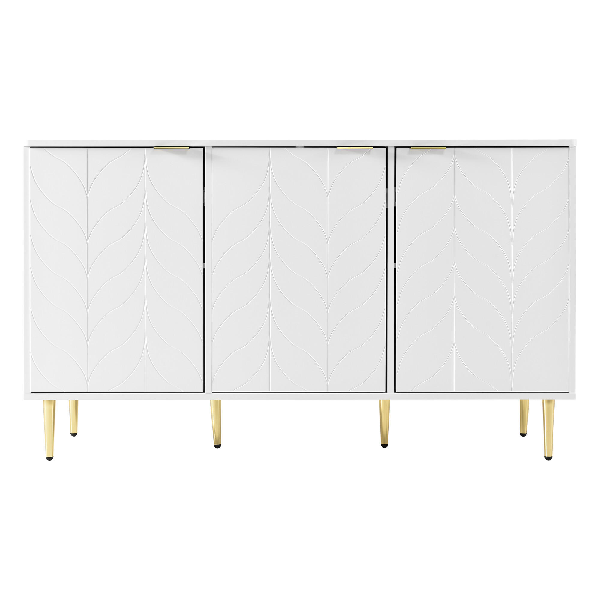 SIDEBOARD Weiß 127/45/75 cm - Weiß, Holzwerkstoff/Metall (45/75/127cm) - Urban Meuble