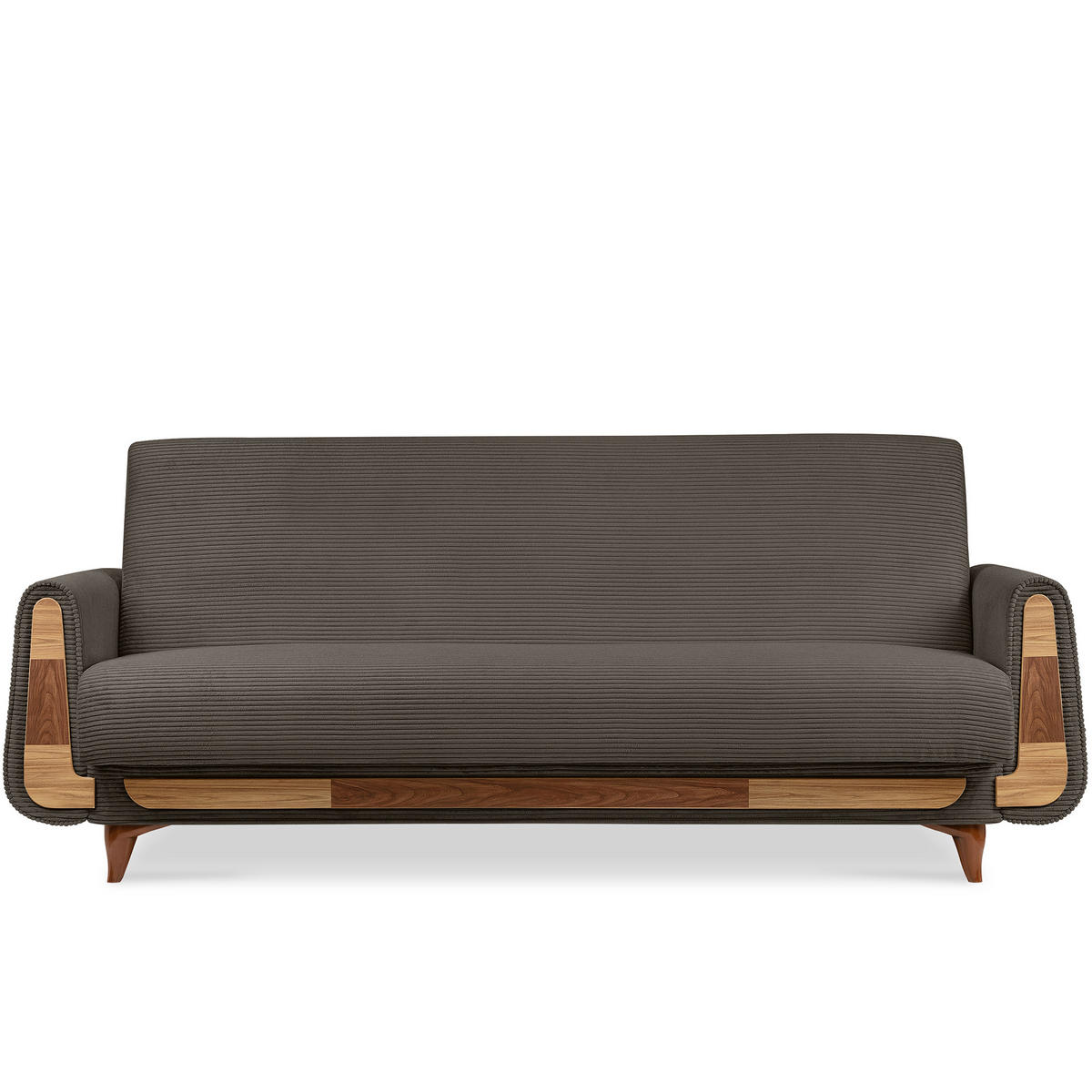 3-SITZER-SCHLAFSOFA GUSTAVO II mit Armlehnen, Graubeige - Greige/Beige, Holz/Holzwerkstoff (230/98/98cm) - KONSIMO®