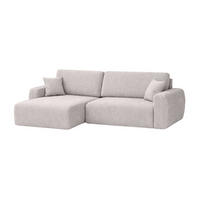 ECKSOFA Mit Schlaffunktion Ariel L, Cordstoff, Stoff Poso, Beige, Links - Beige, Holz (250/142cm) - Kaiser Möbel