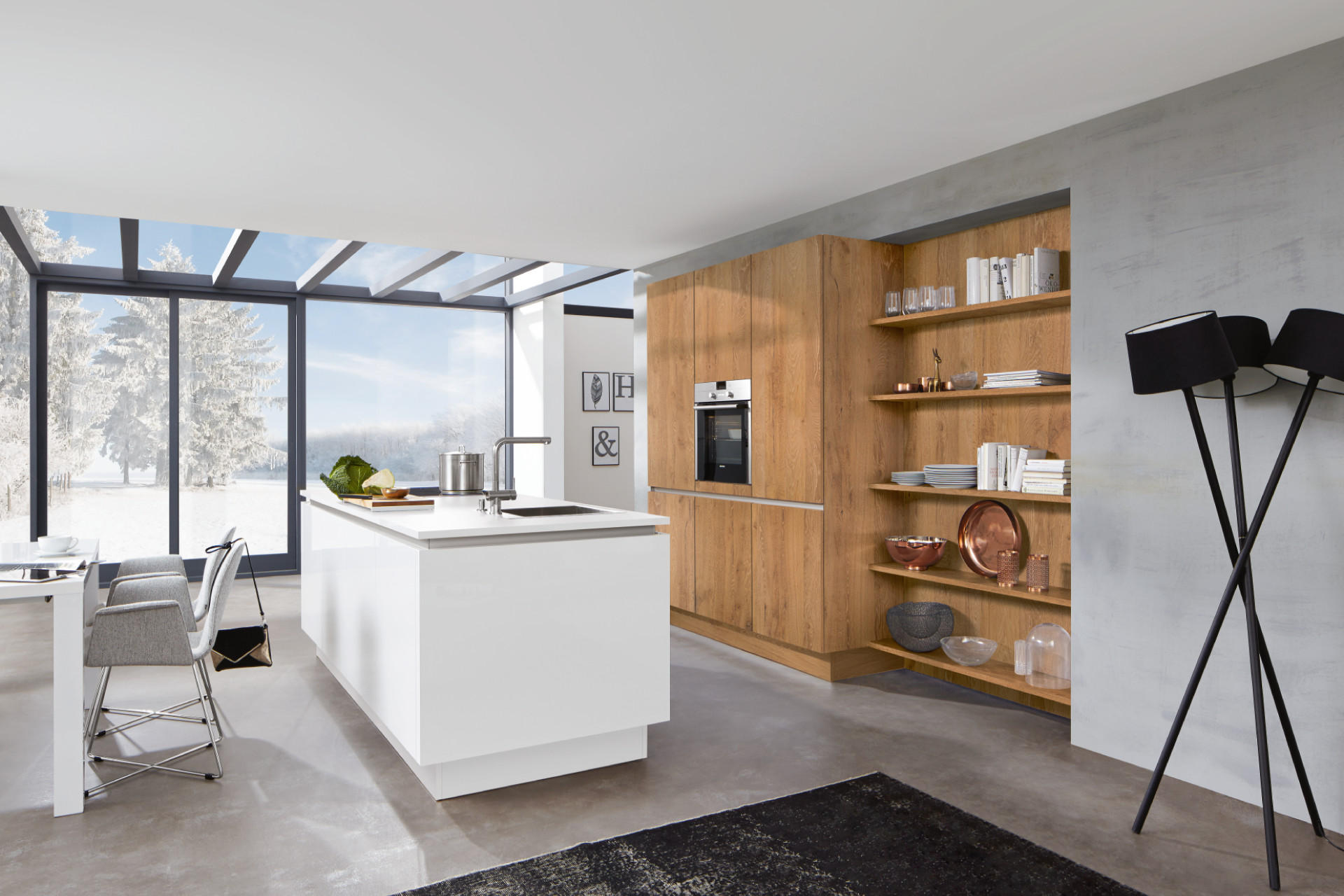 Hochglanz âDesigner-Küche aus Holz