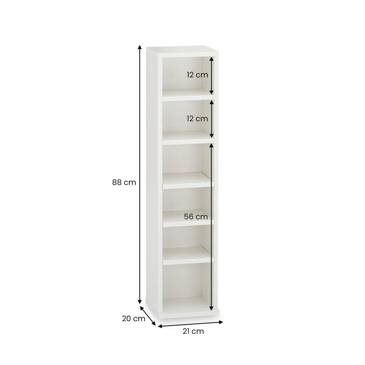 CD/DVD REGAL MELODIE weiß - Weiß, Holzwerkstoff (21/88/20cm) - IDIMEX