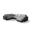 WOHNLANDSCHAFT Prado rechts mit Schlaffunktion und Bettzeugcontainer - Hellgrau/Grau, Textil (314/88/210cm) - SIMKAM Furniture
