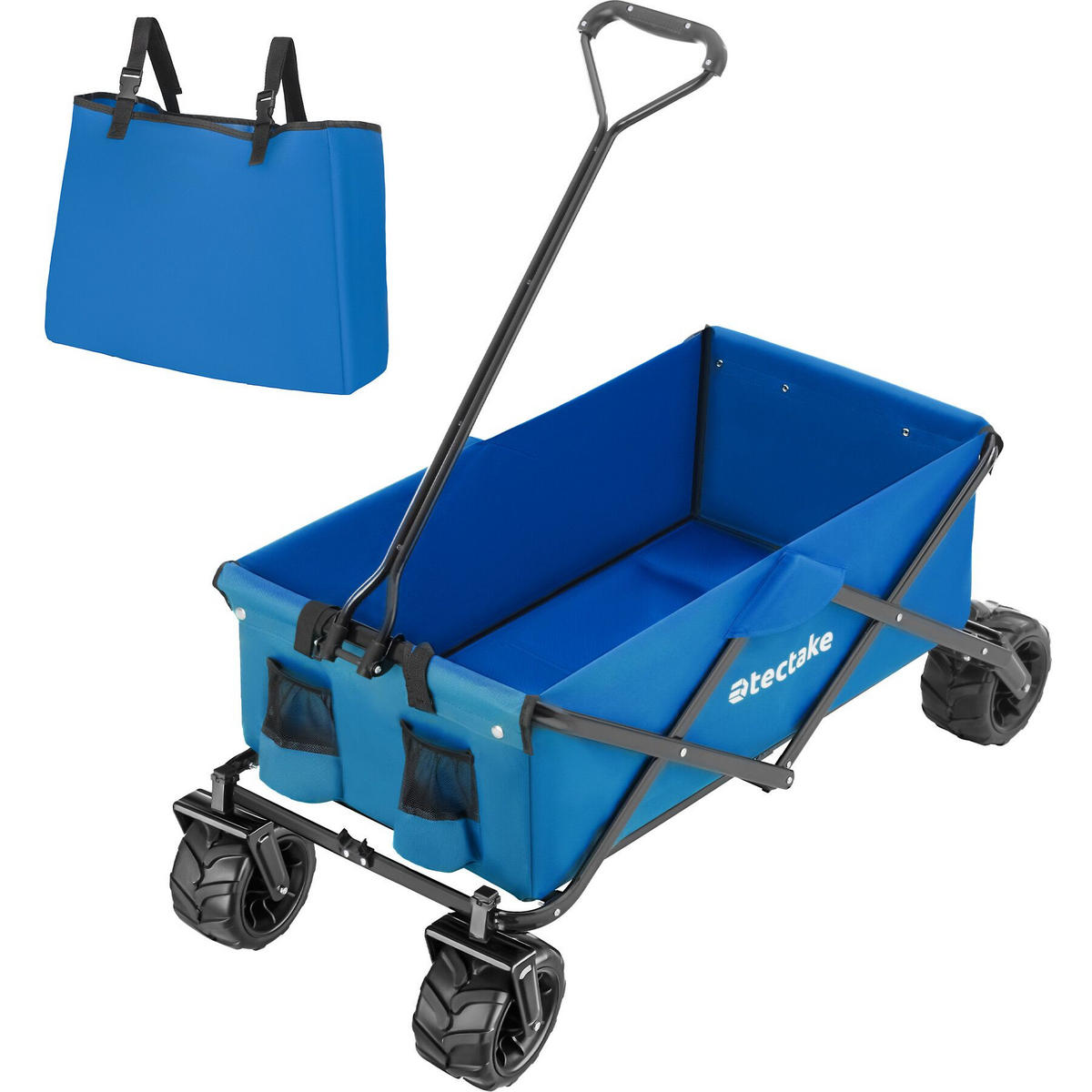 BOLLERWAGEN Heidrun, inklusive Tragetasche, Belastbarkeit 80 kg, blau - Blau, Textil (51/120.5/114cm) - tectake