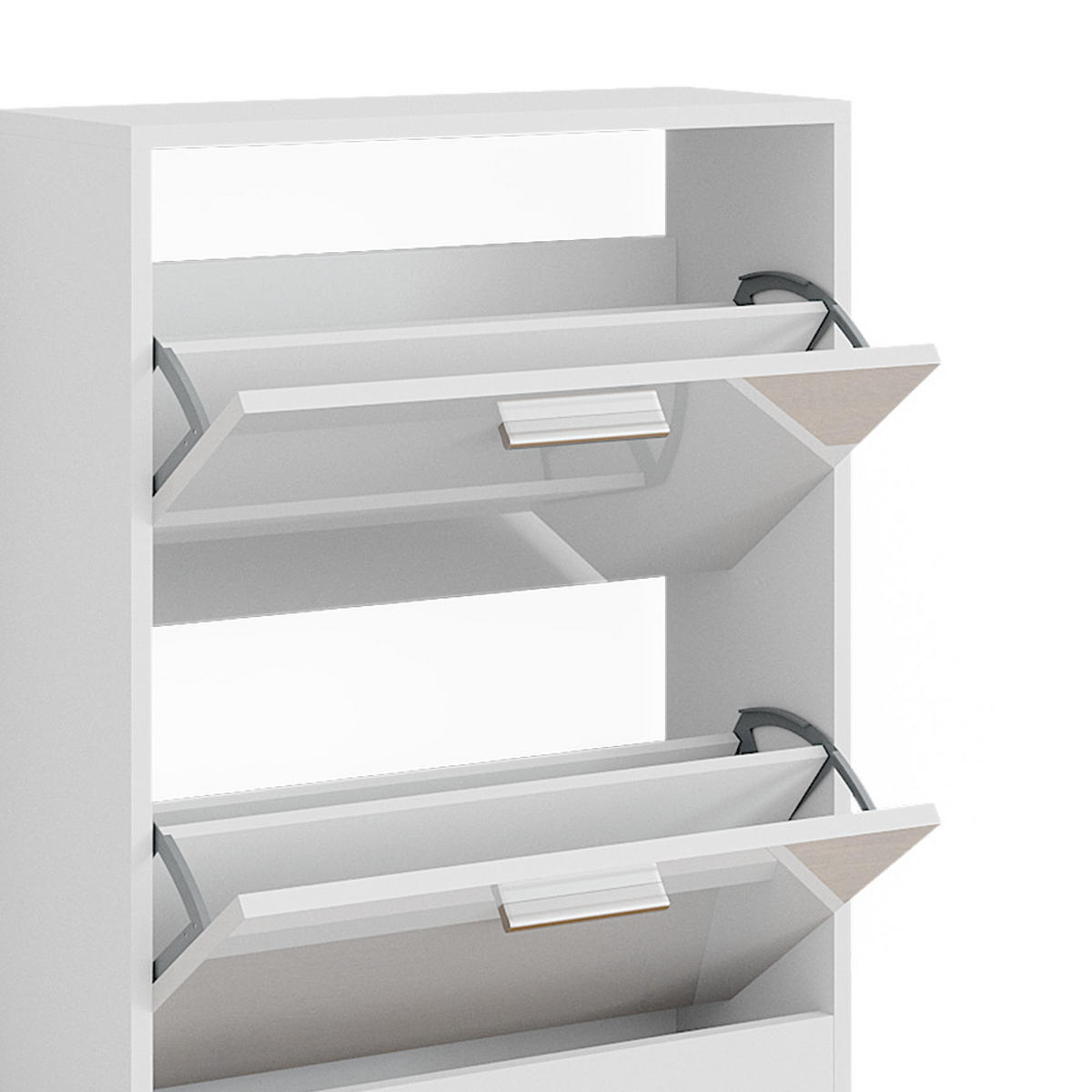 SCHUHSCHRANK Gizmo Weiß Hochglanz 59 x 72.5 cm 2 Fächern - Weiß Hochglanz, Holzwerkstoff (59/72.5/22cm) - Vicco