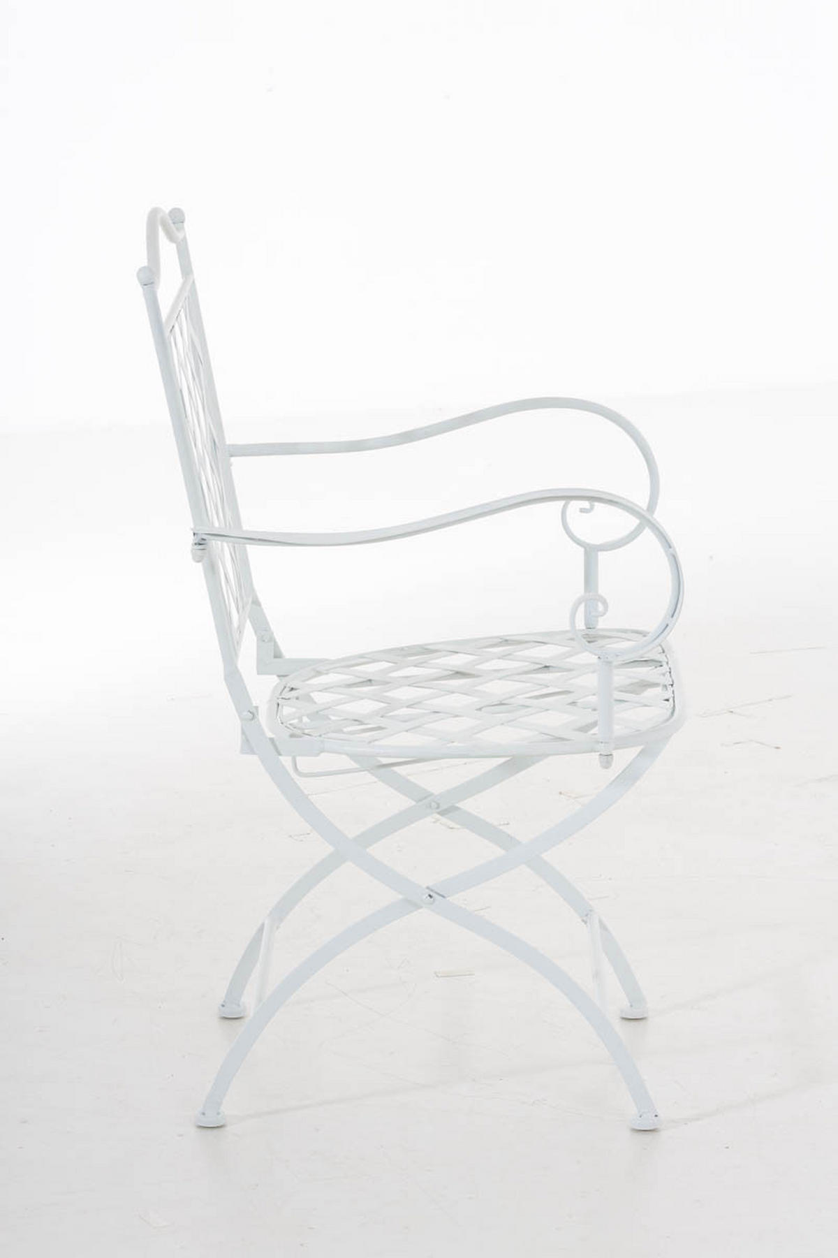 GARTENKLAPPSTUHL Metall Weiß - Weiß, Metall (56/93/51cm) - CLP