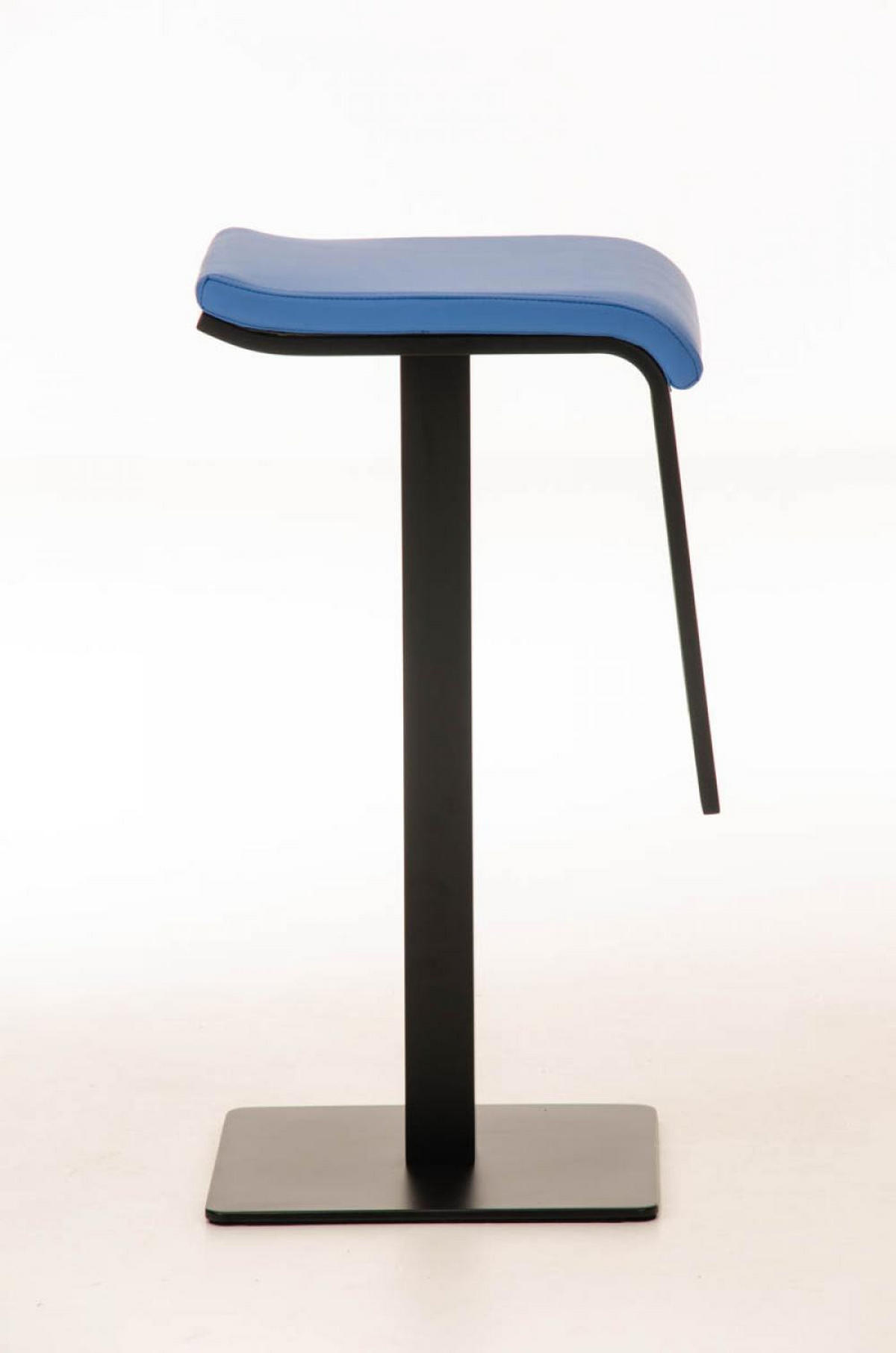 BARHOCKER Lederlook blau - Blau/Schwarz, Textil/Metall (39/78/42cm) - CLP