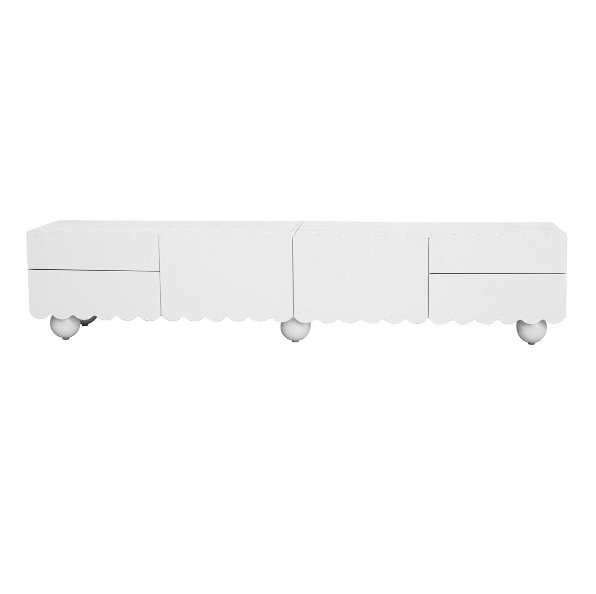 TV-LOWBOARD aus MDF und Spanplatte 175x38x37 cm Weiß mit Türen und Schubladen - Weiß, Holzwerkstoff (175/37/38cm) - IVMEU